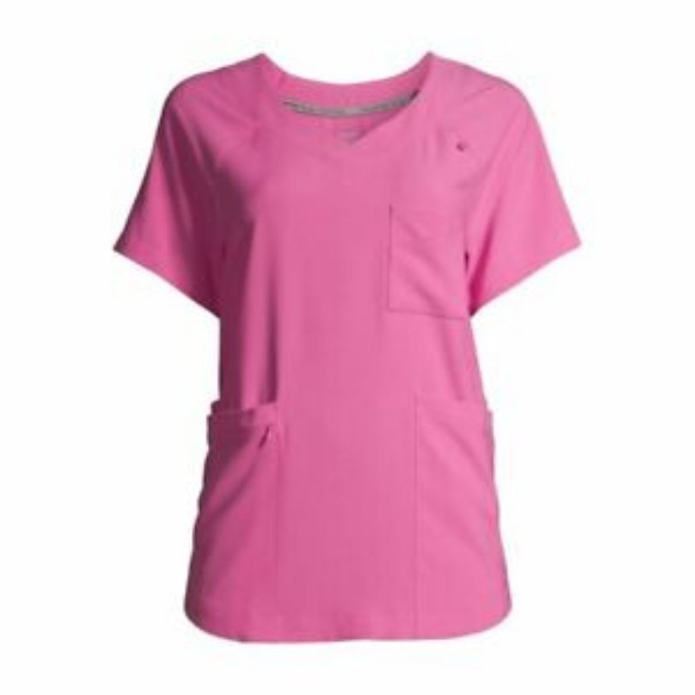 ClimateRight by Cuddl Duds Scrub Top Pink Sz S